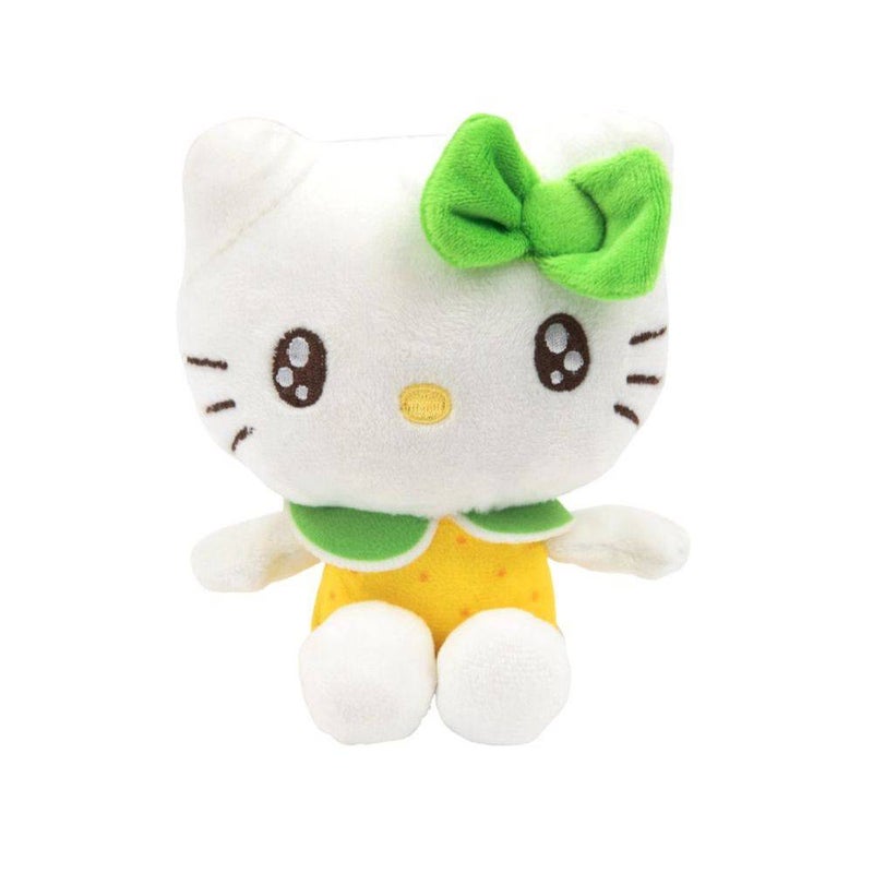 Hello Kitty Sanrio Hello Kitty and Friends Macedonia Lemon Scented Hello Kitty Small Plush Toy (12 cm, Yellow/White/Green) - Image 1